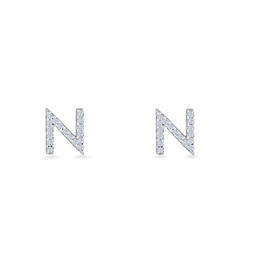 Initial N Stud Earring